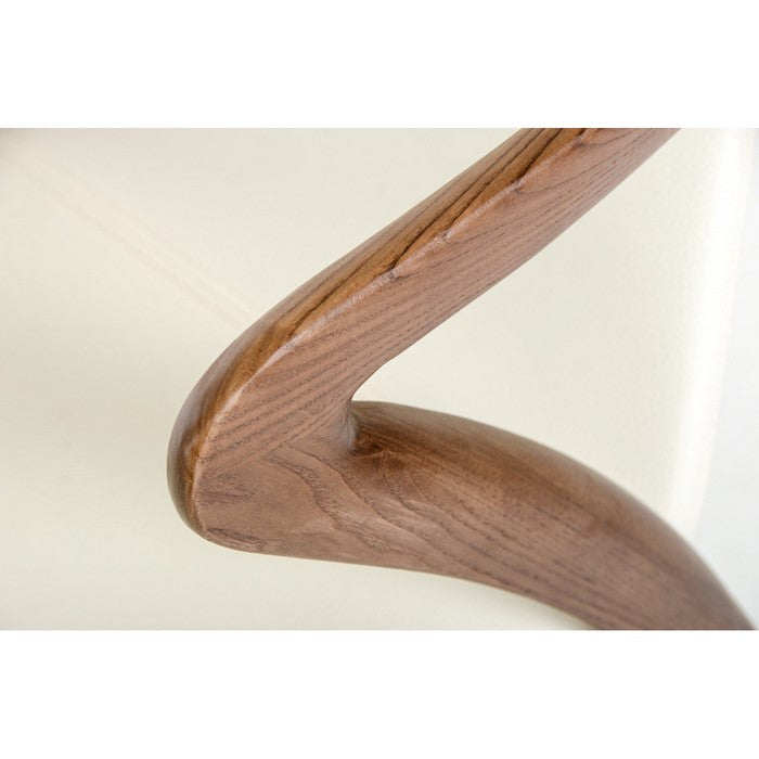 Leatherette Dining Chair with Long Tilted Back, Set of 2, Brown and Gray