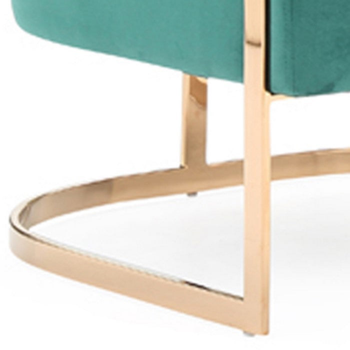Lounge Chair with Vertical Channels and Cantilever Base, Blue and Gold
