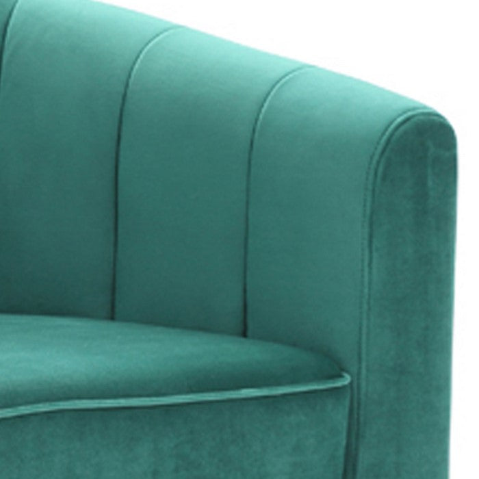 Lounge Chair with Vertical Channels and Cantilever Base, Blue and Gold