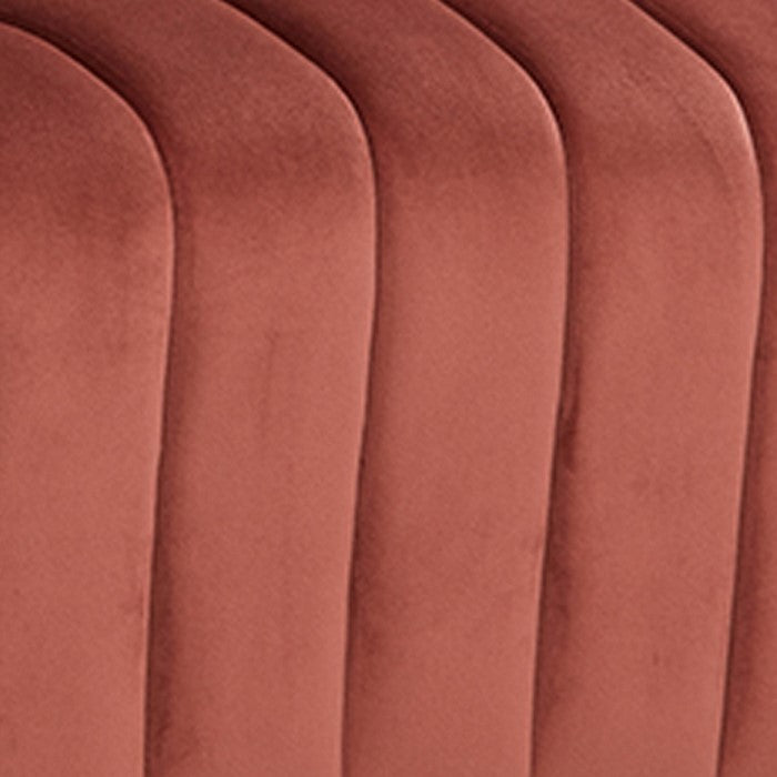 Lounge Chair with Stitched Channels and Swivel Mechanism, Pink and Gold