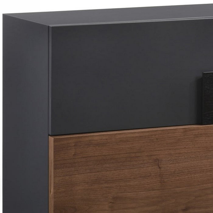 4 Drawer Buffet with Angled Feet and Floor Protectors, Brown and Black