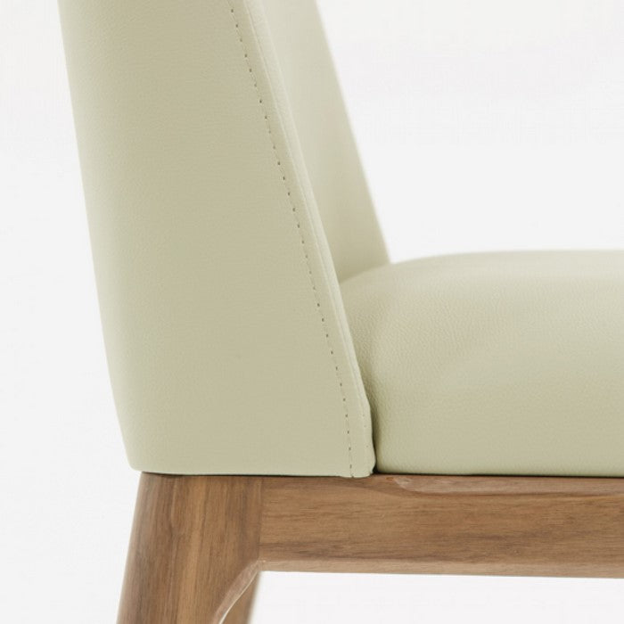 Leatherette Dining Chair with Wooden Straight Legs,Set of 2,Brown and Gray