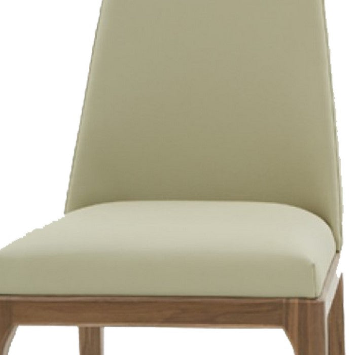 Leatherette Dining Chair with Wooden Straight Legs,Set of 2,Brown and Gray