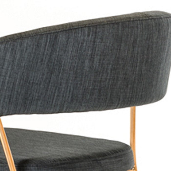 Fabric Upholstered Dining Chair with Sled Base, Set of 2,Gold and Dark Gray
