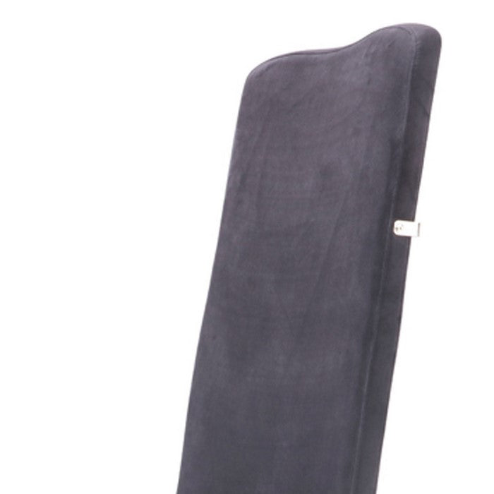 Velour Dining Chair with Stainless Steel Handle At Back , Set of 2, Gray