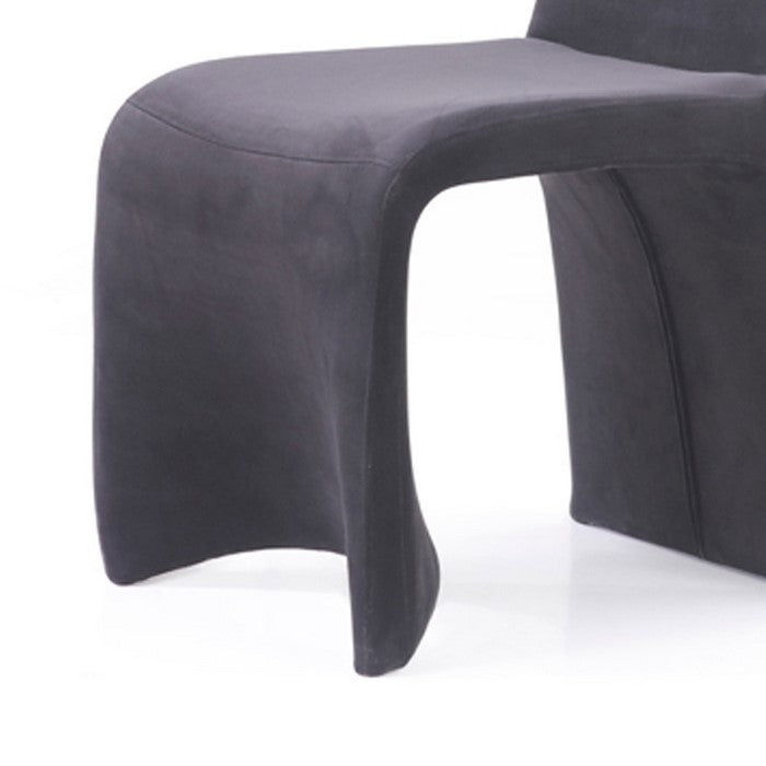 Velour Dining Chair with Stainless Steel Handle At Back , Set of 2, Gray