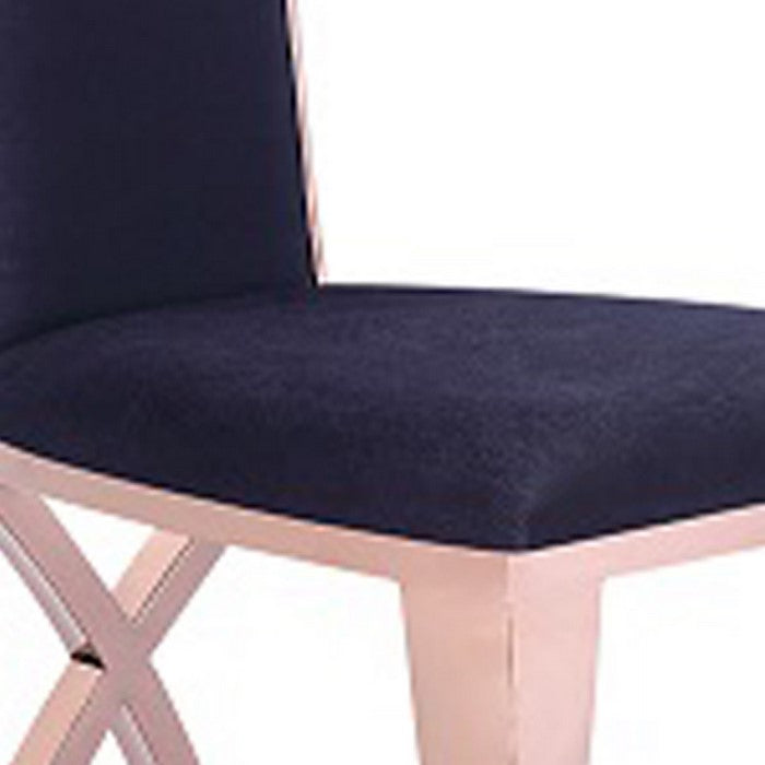 Leatherette Dining Chair with Metal Cabriole Legs, Set of 2,Black and Gold