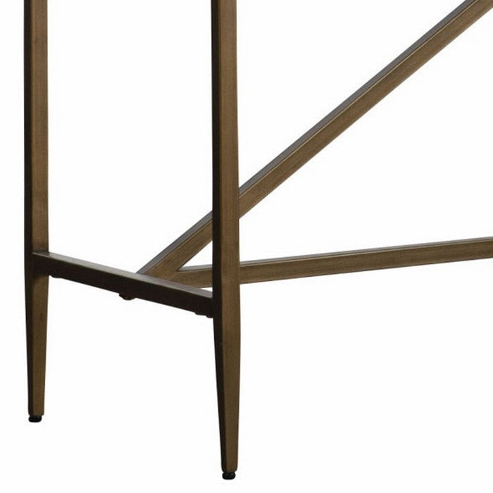 2 Storage Drawer Console Table with Antique Metal Pulls, Brown