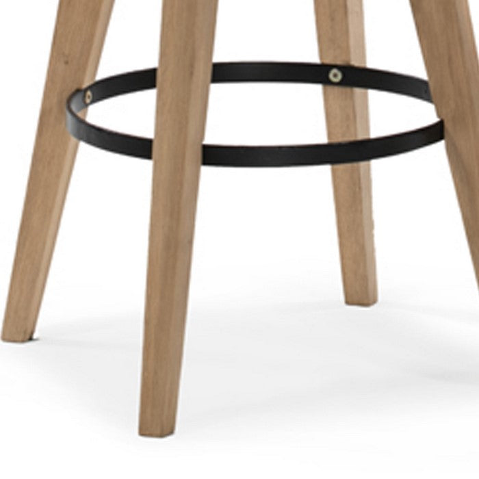 Round Wooden Bar Table with Adjustable Height and Angled Legs, Dark Gray