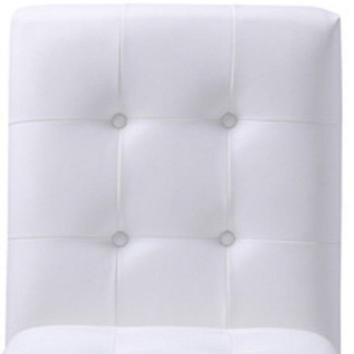 Leatherette Dining Chair with Cantilever Base, Set of 2, Silver and White