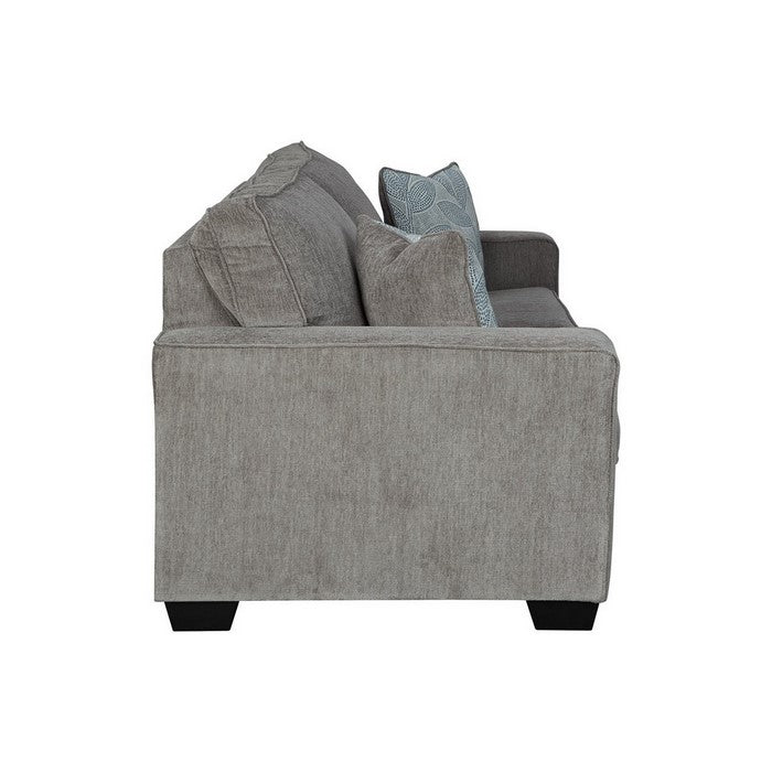 Fabric Upholstered Queen Size Sofa Sleeper with Tapered Block Legs, Gray