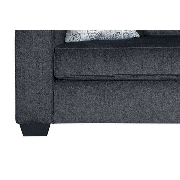 Fabric Upholstered Queen Sofa Sleeper with Tapered Block Legs, Dark Gray