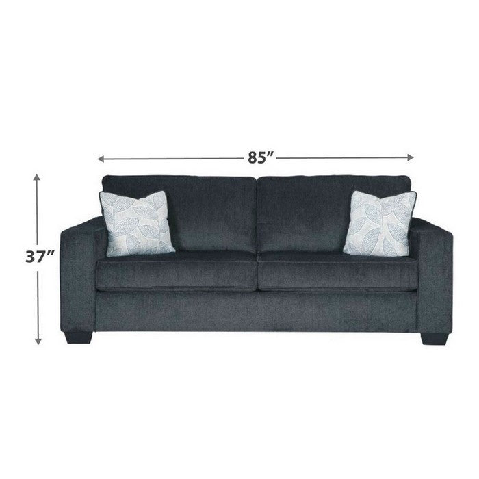 Fabric Upholstered Queen Sofa Sleeper with Tapered Block Legs, Dark Gray
