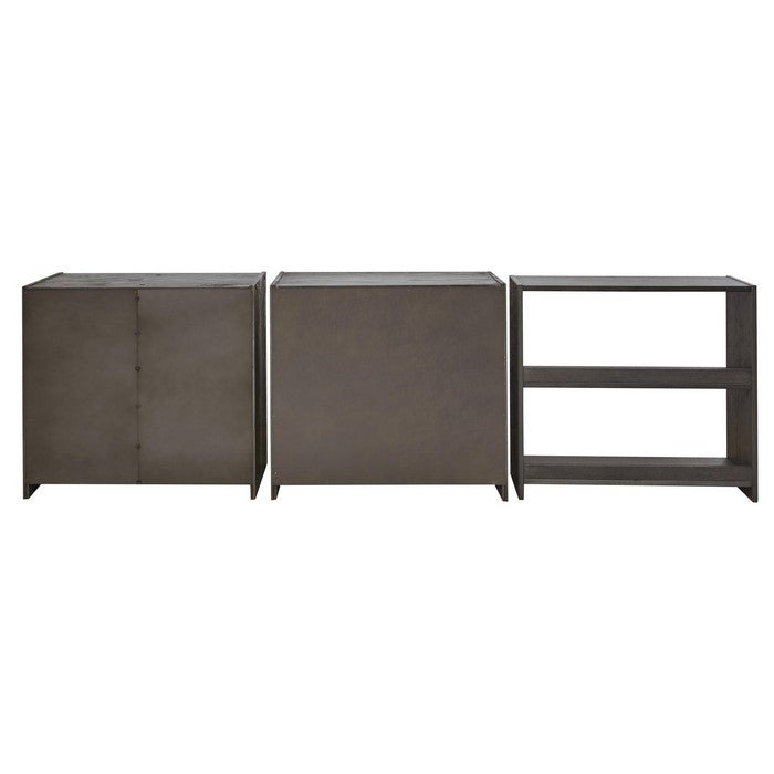 Transitional Wooden Under Bed Storage with Drawers and Shelves, Brown