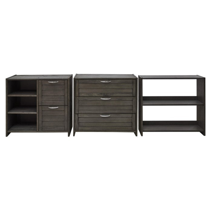 Transitional Wooden Under Bed Storage with Drawers and Shelves, Brown