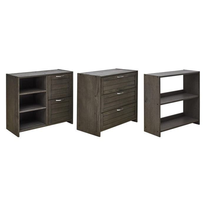 Transitional Wooden Under Bed Storage with Drawers and Shelves, Brown