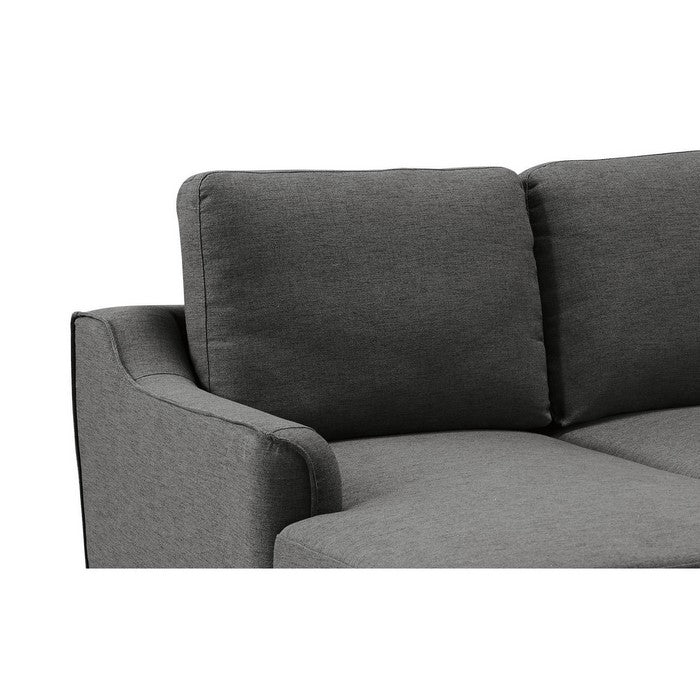 Style L-Shaped Fabric Upholstered Sofa Chaise with Tapered Legs, Gray