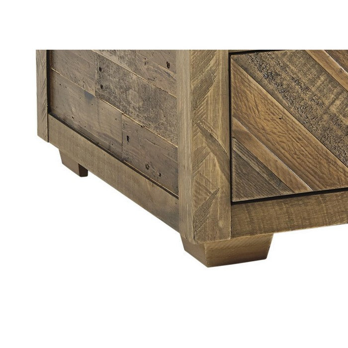 Wooden Lift Top Cocktail Table with 4 Drawers and Knots Details, Brown