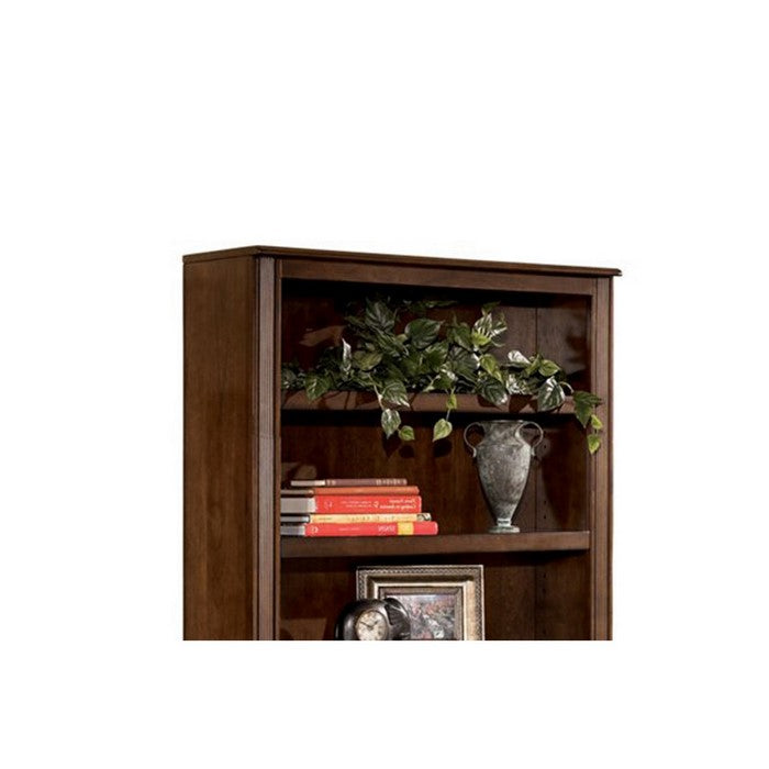 Traditional Wooden Large Size Bookcase with Cabinets and Shelves, Brown