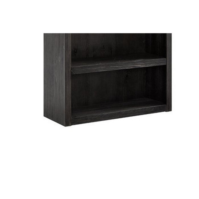 Transitional Wooden Bookcase with 4 Tier Shelf Setup and Top Cabinet, Brown