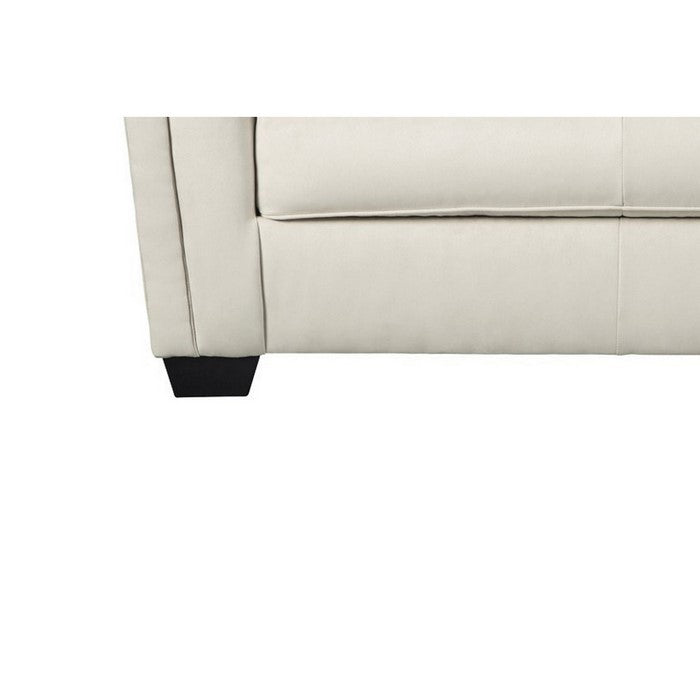 Fabric Upholstered Loveseat with Flared Shelter Arms, Off White