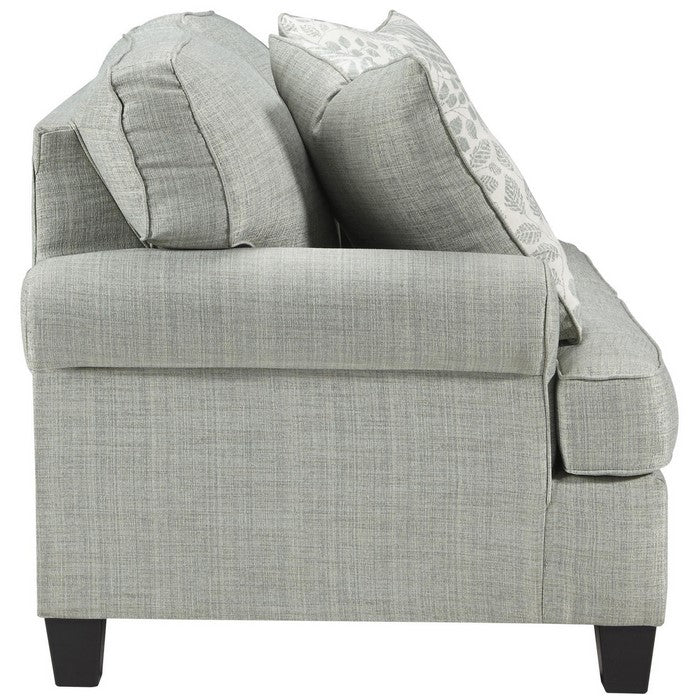 Fabric Upholstered Wooden Frame Loveseat with Flared Rolled Arms, Gray