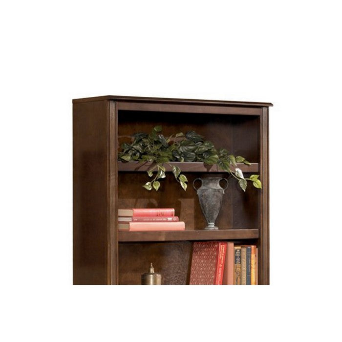 75 Inch Transitional Wooden Bookcase with 6 Open Shelves, Brown