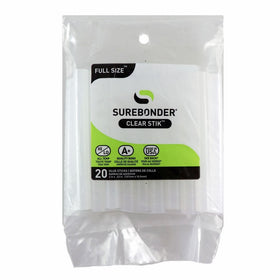 Surebonder DT-20 Made in the USA All Purpose Stick Glue Sticks-All Temperature-Clear-7/16" D, 4" L Glue Stick-20 Sticks per Bag