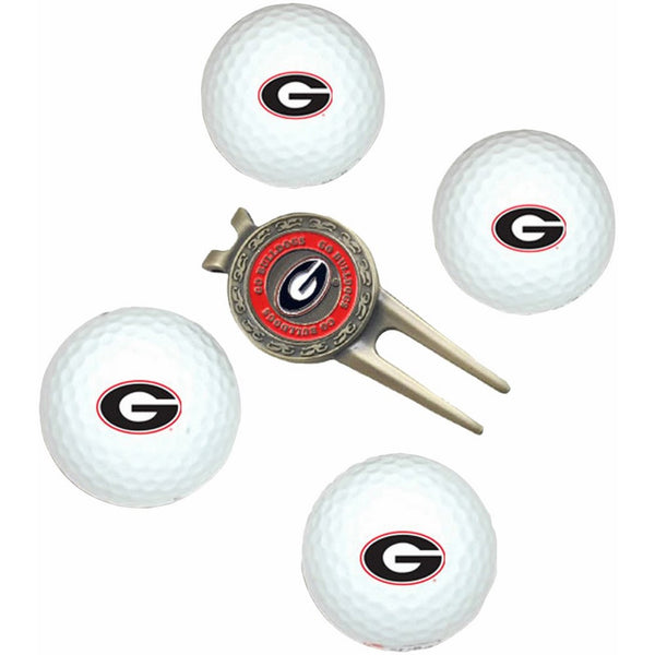 NCAA Georgia Bulldogs 4 Golf Ball And Divot Tool Set