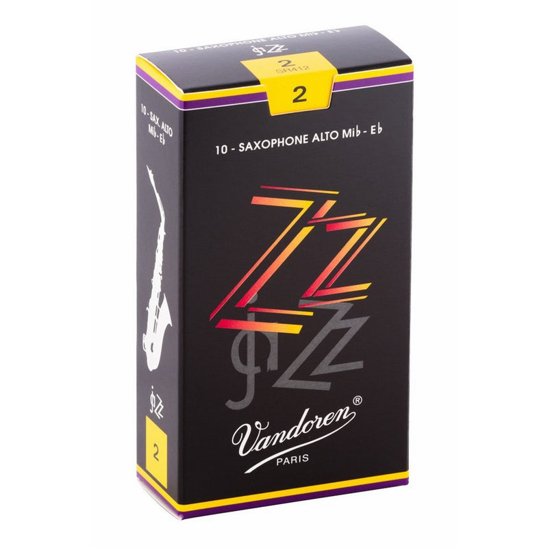 Vandoren SR412 Alto Sax ZZ Reeds Strength 2; Box of 10