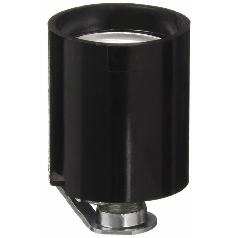 Leviton 3352-8 Medium Base, One-Piece, Keyless, Incandescent, Phenolic Lampholder, Black
