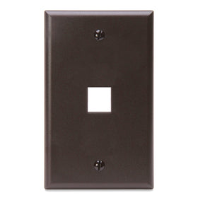 Leviton 41080-1BP QuickPort Wallplate, Single Gang, 1-Port, Brown
