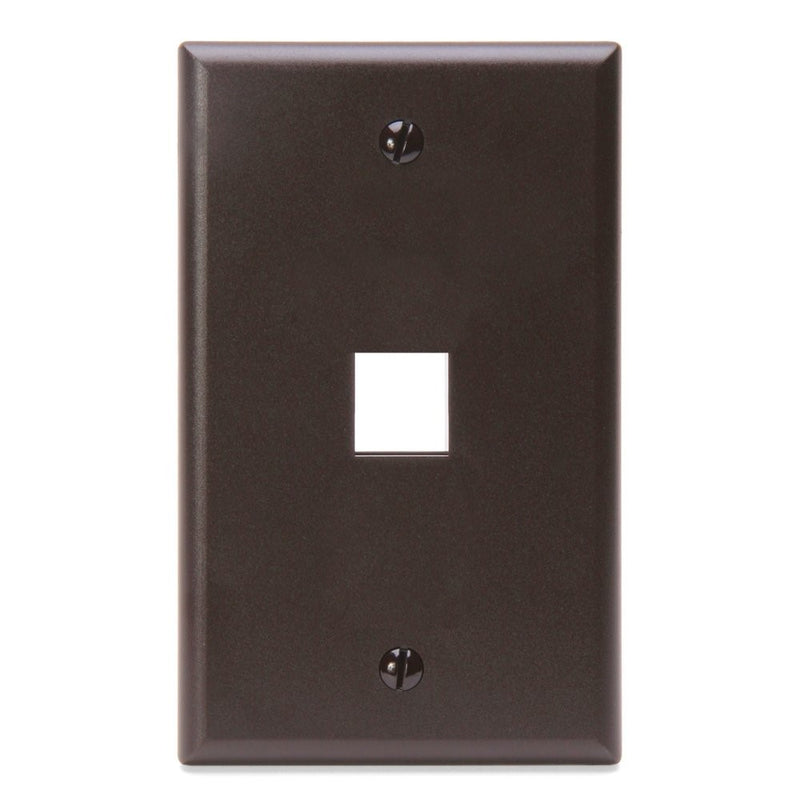 Leviton 41080-1BP QuickPort Wallplate, Single Gang, 1-Port, Brown