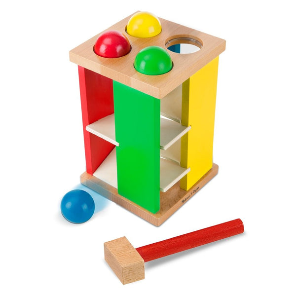 Melissa & Doug Deluxe Pound and Roll Wooden Tower Toy With Hammer