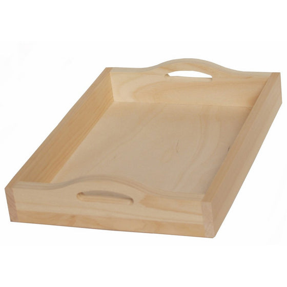 Walnut Hollow Unfinished Wood Serving Tray for Weddings, Home Decor and Craft Projects, 11" x 15"