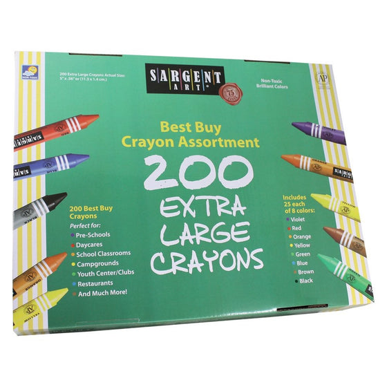 Sargent Art 200-Count Big Ones Crayon Class Pack, Best Buy Assortment, 55-3245