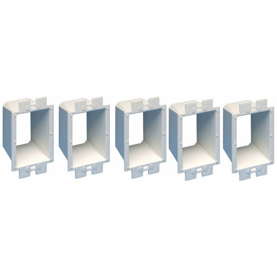 Arlington BE1-5 Electrical Outlet Box Extender, 1-Gang, White, 5-Pack
