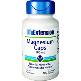 Life Extension Magnesium 500mg, 100 Vegetarian Capsules