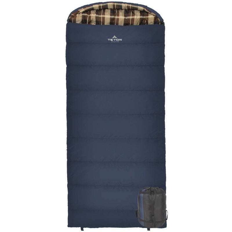 Teton Sports Celsius XL -7C/20F Sleeping Bag; 20 Degree Sleeping Bag Great for Cold Weather Camping; Lightweight Sleeping Bag; Hiking, Camping; Blue, Left Zip