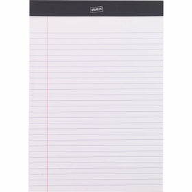 Staples Perforated Notepad, Wide Ruled, White, 8-1/2" x 11-3/4", 12/Pack