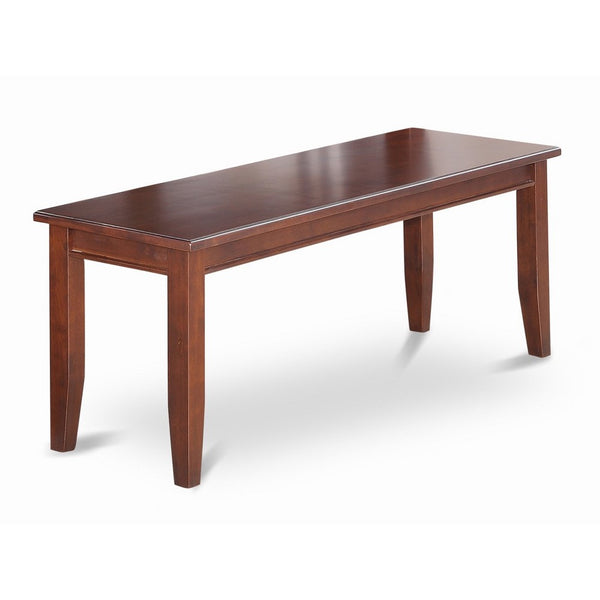 East West Furniture DUB-MAH-W Dining Bench with Wood Seat, Mahogany Finish