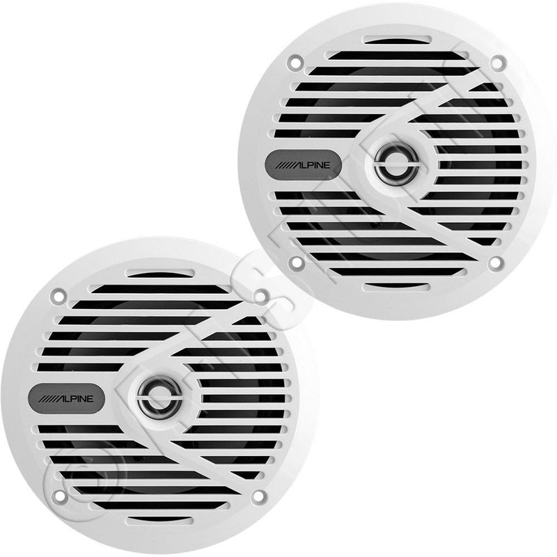 Alpine SPS-M601W 110W 6A1/2" 2-Way Type-S Marine Coaxial Speakers - White