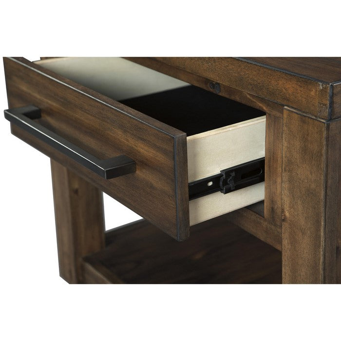 Rectangular Split and Lift Top Wooden Cocktail Table with Open Shelf, Brown