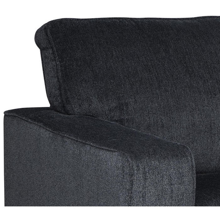 Fabric Upholstered Chair with Track Arms and T Backrest, Dark Gray
