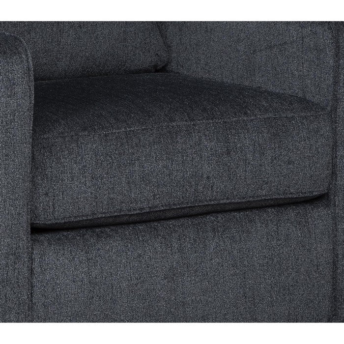 Fabric Upholstered Chair with Track Arms and T Backrest, Dark Gray