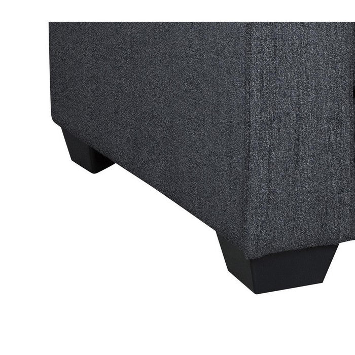 Fabric Upholstered Chair with Track Arms and T Backrest, Dark Gray