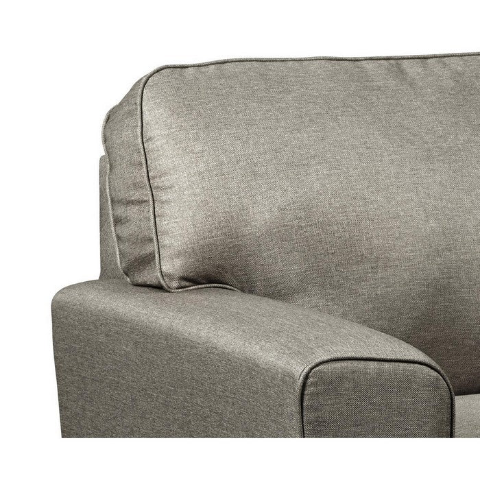 Fabric Upholstered Chair with Tapered Arms and T Backrest, Taupe Gray