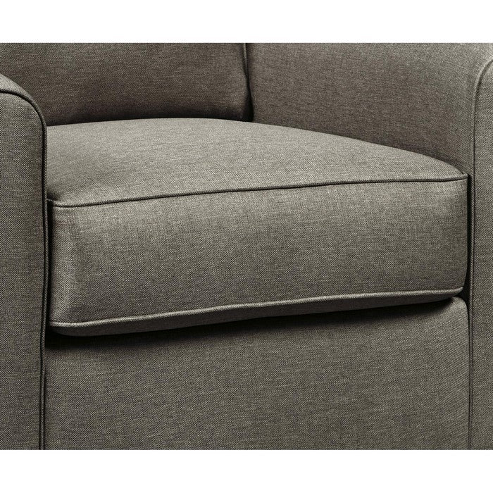 Fabric Upholstered Chair with Tapered Arms and T Backrest, Taupe Gray