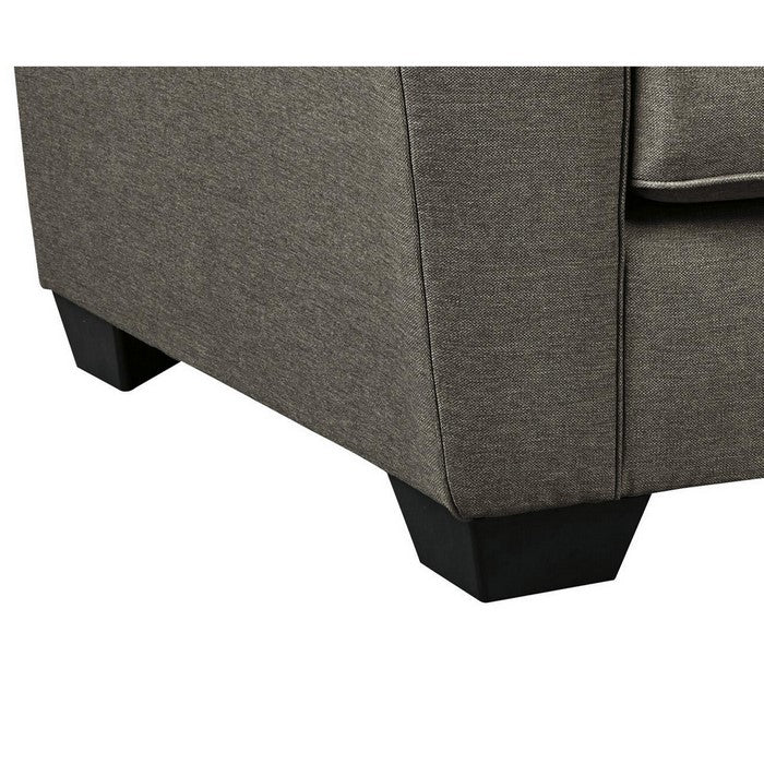 Fabric Upholstered Chair with Tapered Arms and T Backrest, Taupe Gray