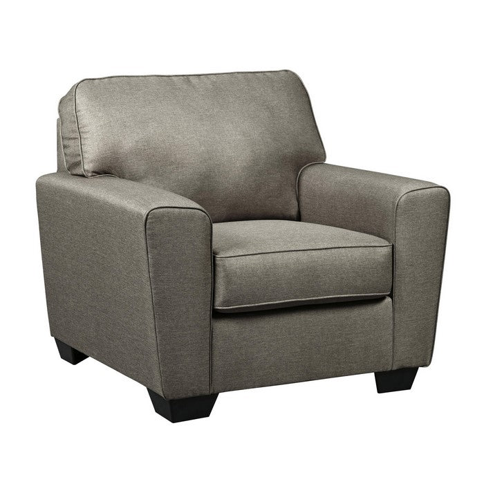 Fabric Upholstered Chair with Tapered Arms and T Backrest, Taupe Gray